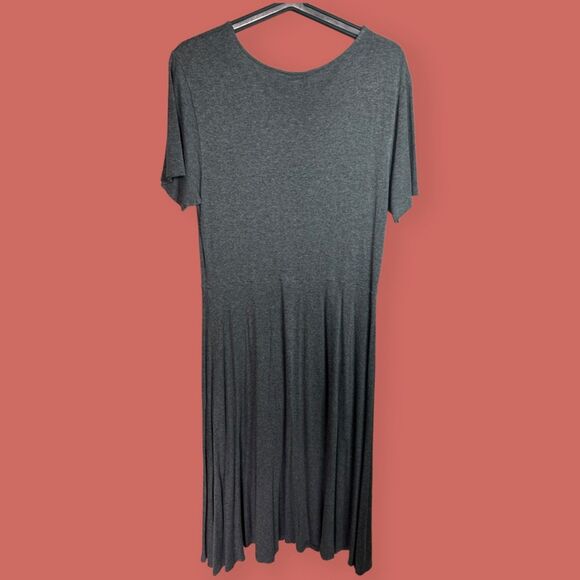 🩶 LARGE H+M BASICS GRAY SHORT SLEEVE TRAVEL CASUAL DRESS - Picture 6 of 8